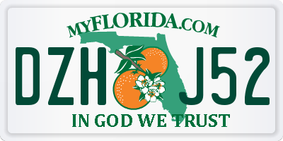 FL license plate DZHJ52