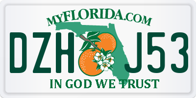 FL license plate DZHJ53