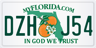 FL license plate DZHJ54