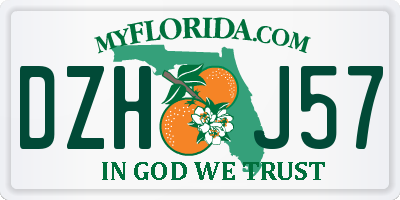 FL license plate DZHJ57