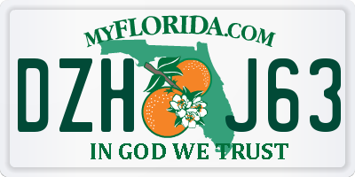 FL license plate DZHJ63
