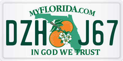 FL license plate DZHJ67