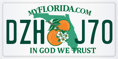 FL license plate DZHJ70