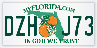 FL license plate DZHJ73