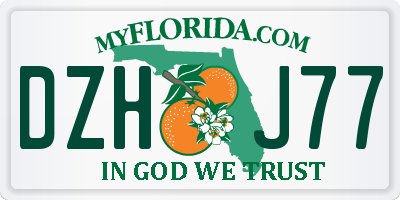 FL license plate DZHJ77