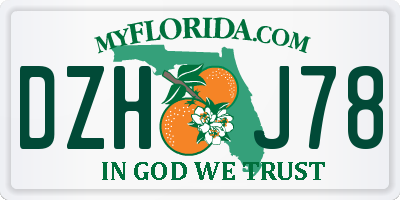 FL license plate DZHJ78