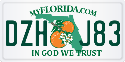FL license plate DZHJ83
