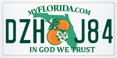 FL license plate DZHJ84