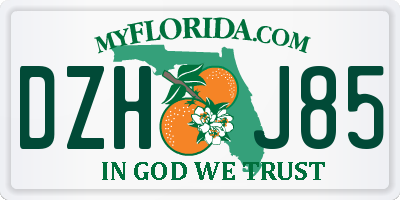 FL license plate DZHJ85