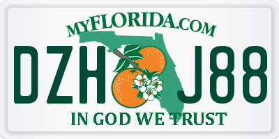 FL license plate DZHJ88
