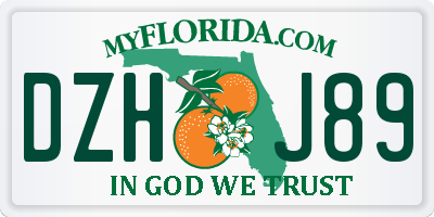 FL license plate DZHJ89