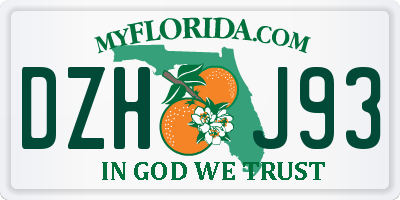 FL license plate DZHJ93