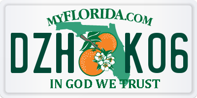 FL license plate DZHK06