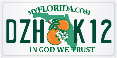 FL license plate DZHK12