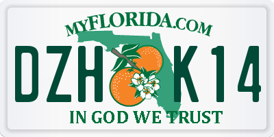 FL license plate DZHK14