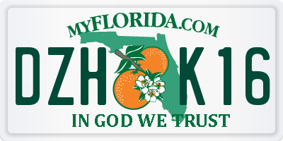 FL license plate DZHK16