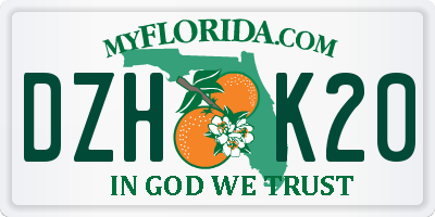 FL license plate DZHK20
