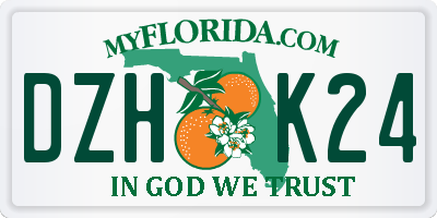 FL license plate DZHK24