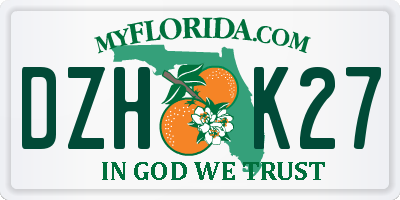 FL license plate DZHK27