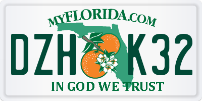 FL license plate DZHK32