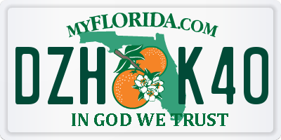 FL license plate DZHK40