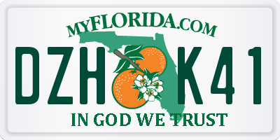 FL license plate DZHK41