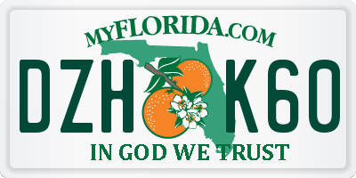 FL license plate DZHK60