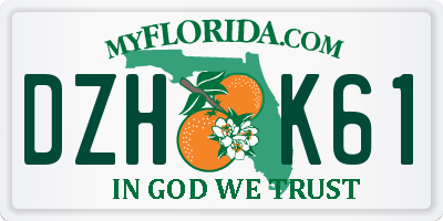 FL license plate DZHK61