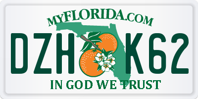 FL license plate DZHK62