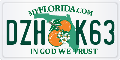 FL license plate DZHK63