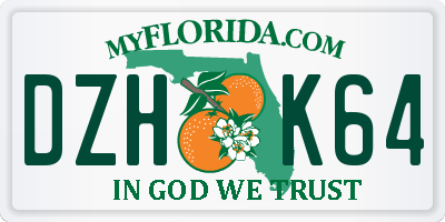 FL license plate DZHK64