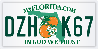 FL license plate DZHK67
