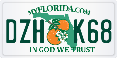 FL license plate DZHK68
