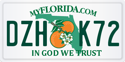 FL license plate DZHK72