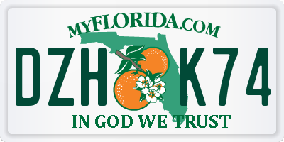 FL license plate DZHK74