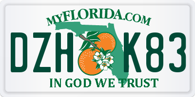 FL license plate DZHK83