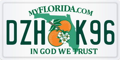 FL license plate DZHK96