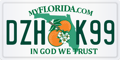 FL license plate DZHK99