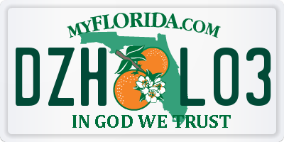 FL license plate DZHL03