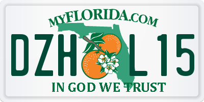 FL license plate DZHL15