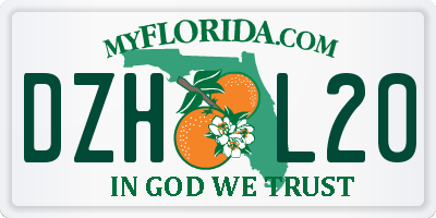 FL license plate DZHL20