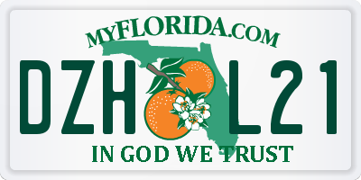FL license plate DZHL21