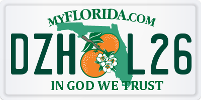 FL license plate DZHL26