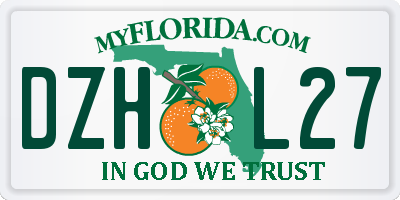 FL license plate DZHL27