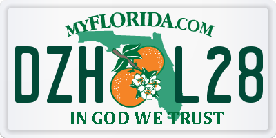 FL license plate DZHL28