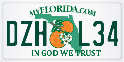 FL license plate DZHL34