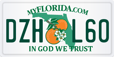 FL license plate DZHL60