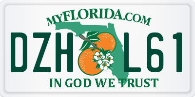 FL license plate DZHL61
