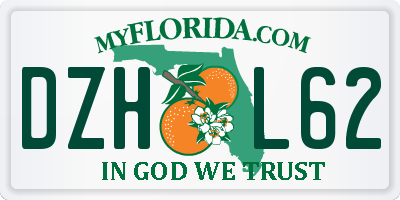 FL license plate DZHL62