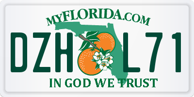 FL license plate DZHL71